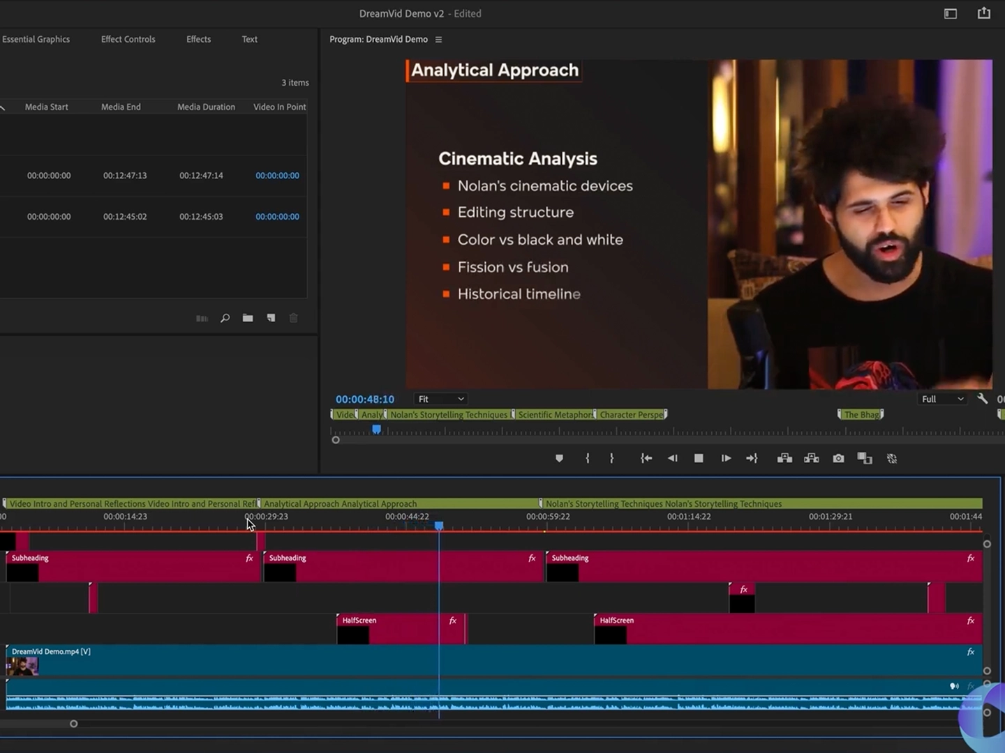 MO-G Plugin inside the Adobe timeline